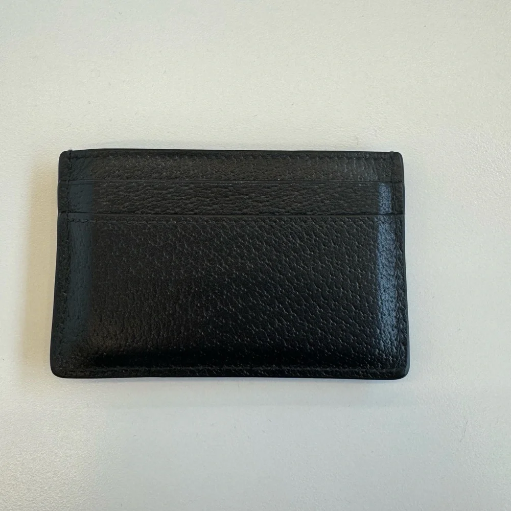 Gucci Black and Gold Leather Card Holder with GG Logo - Picture 2 of 3